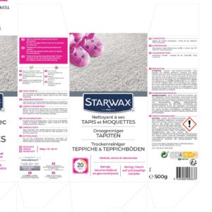 Dry-cleaner for rugs and carpets starwax